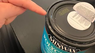 Minwax clear polycrylic top coat: SEE HOW IT LOOKS ON A FINISHED PROJECT