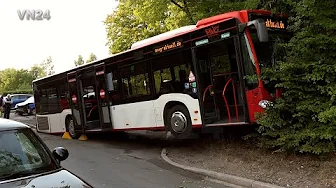 VN24 – Bus driver loses control • 3 cars destroyed • bus crashes into trees