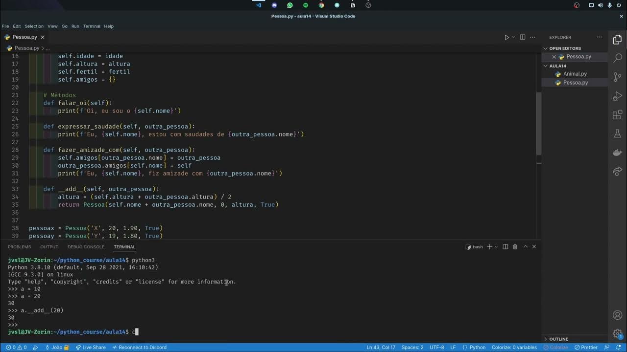 Python - Aula 15 (Parte 3) - Métodos mágicos - YouTube