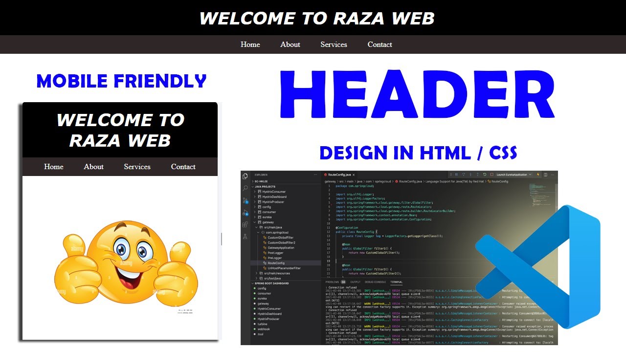How To Make Header In HTMLCSS - YouTube
