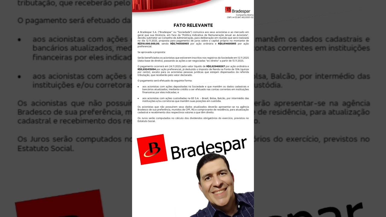 Bradespar anuncia pagamento de JCP!!!! 