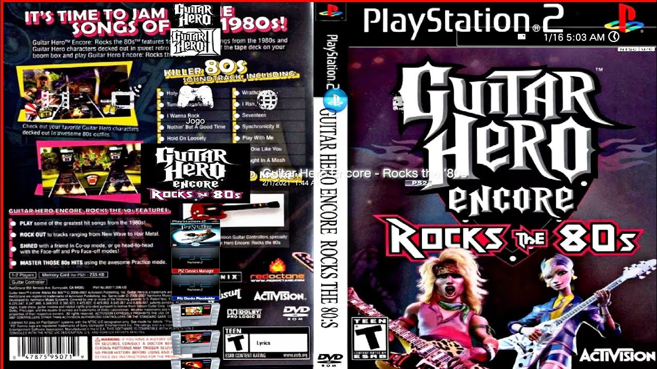PKG PS3 GUITAR HERO ENCORE ROCKS THE '80s YouTube