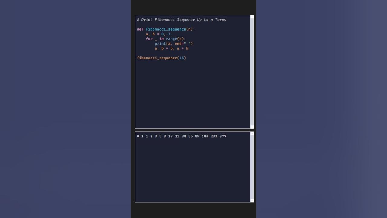 Print Fibonacci Series upto n Terms Using Python #fibonacci # ...