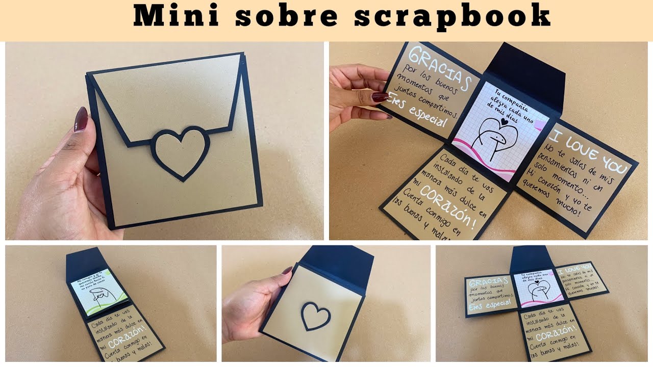 Carta acordeon expandible: Tarjetas para regalar de Scrapbook