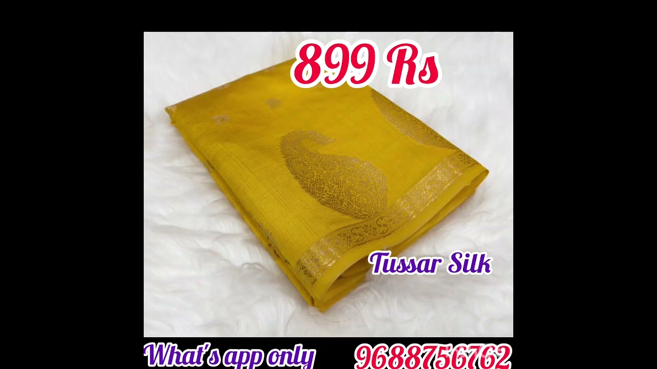 Tussar Silk sarees with Blouse offer sale 899 Rs ship Extra online payment only what'sapp 9688756762