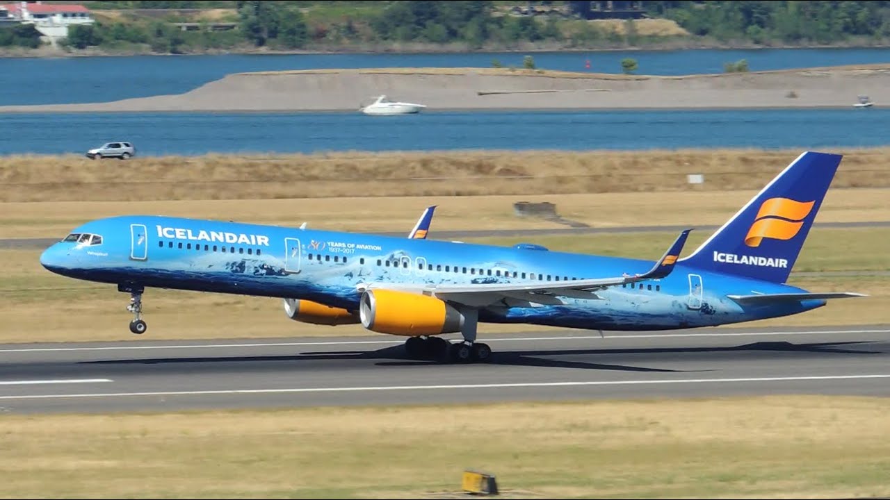 Iceland Air Boeing 757-200 80 Years [TF-FIR] takeoff from PDX