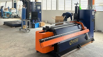 Hogi Full servo motor drive cnc 4 roller plate bending rolling machine for small diameter pipe duct