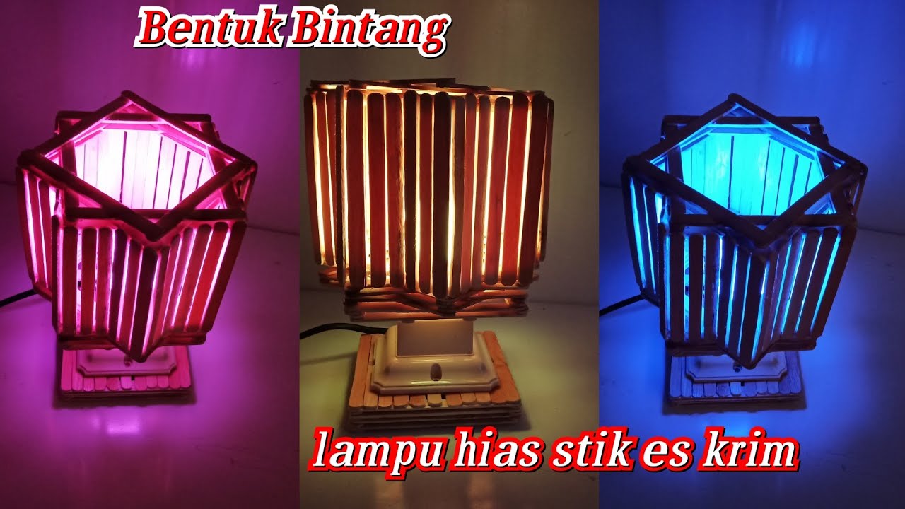 Lampu hias stik es krim bentuk bintang || 18 || decorative star shape ice cream sticks