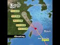 Typhoon Bavi heads to China; Taiwan's weather improving by Sunday evening #台灣風災 #巴威颱風 #SHORTS
