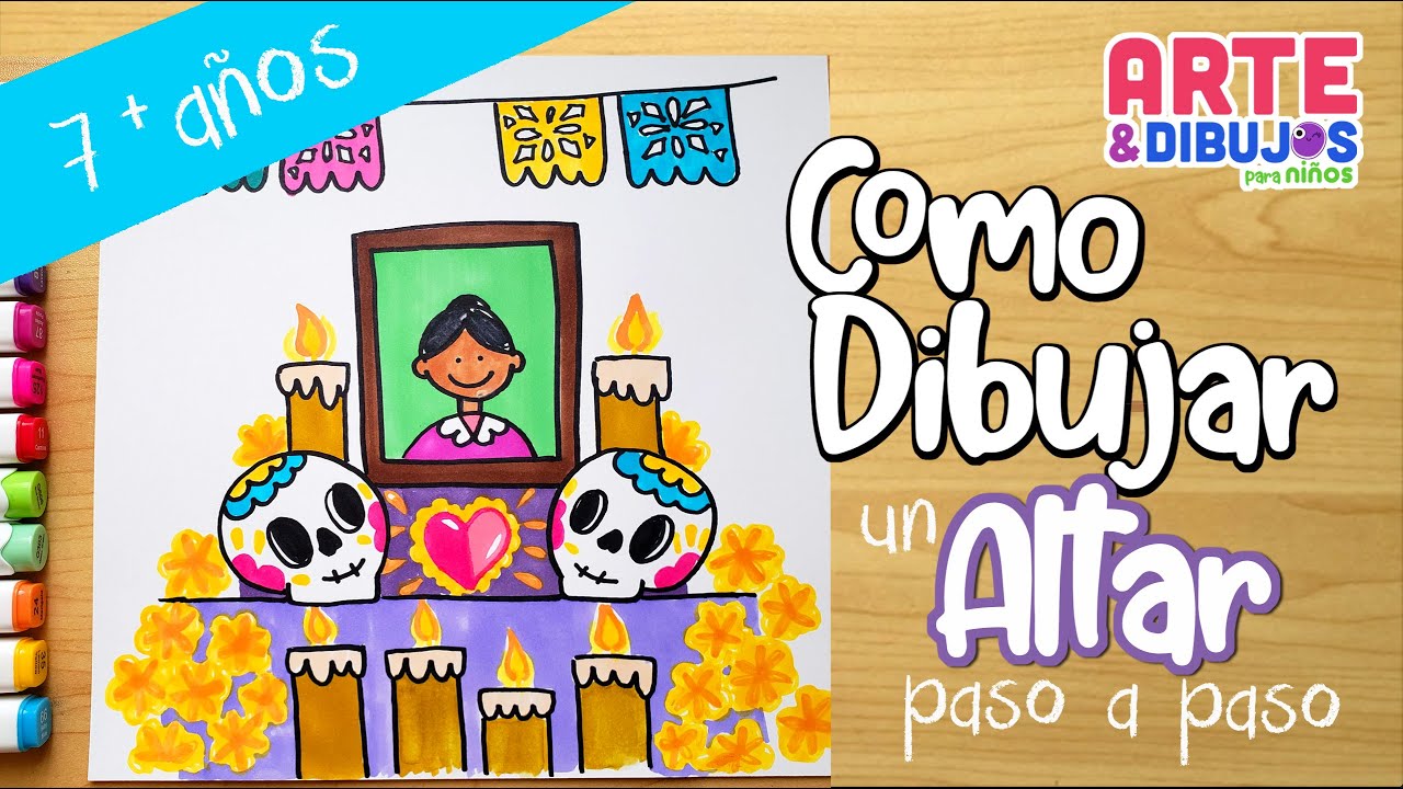 Como dibujar un ALTAR DE MUERTOS fácil | Arte y Dibujos para Niños - thptnganamst.edu.vn