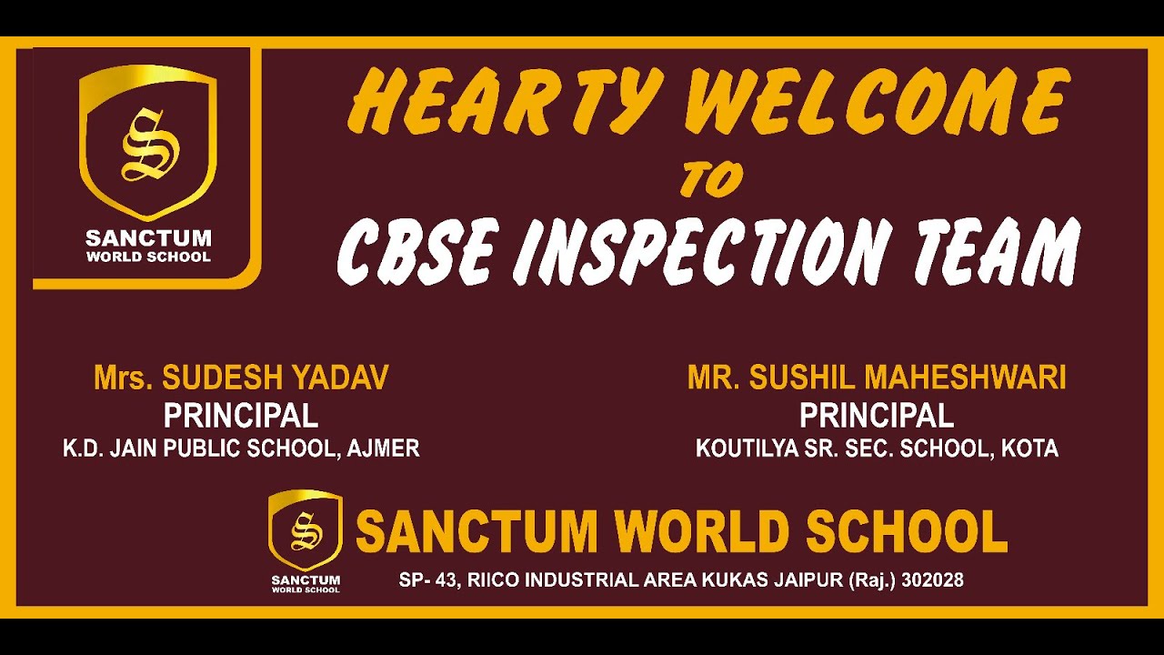 Sanctum World School Jaipur CBSE  Inspection