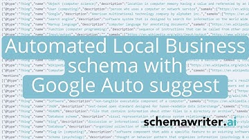 Automated Local Business schema with Google Auto suggest