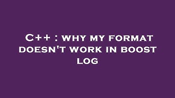 C++ : why my format doesn
