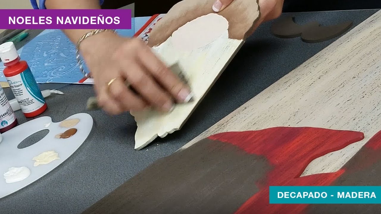 PINTURA EN MADERA - TÉCNICA DE DECAPADO - Cuadro Noeles
