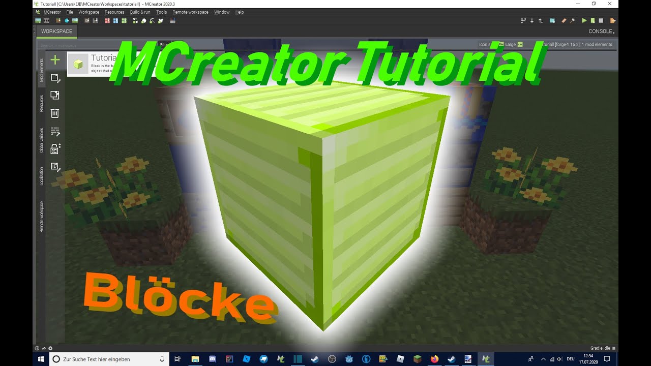 Minecraft Mods ohne programmieren mit MCreator #1 Blöcke - YouTube