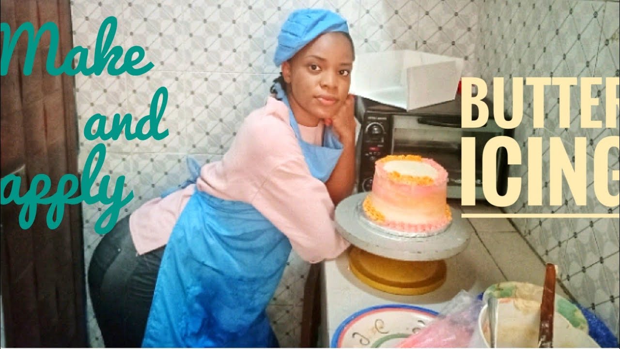 Bake with me vlog/How to make and apply butter icing on a cake/ How to