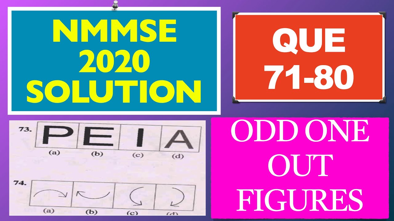 NMMSE 2020 Question Paper Solution | MAT | Question 71-80 | Figures Odd one Out 