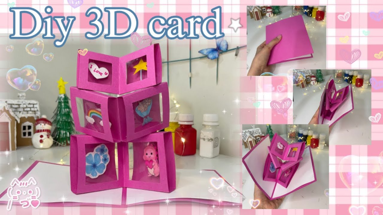 Diy 3D card| birthday card | valentine card | pop up card 