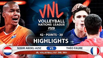 Netherlands vs France | VNL 2021 | Highlights | Nimir Abdel-Aziz vs Théo Faure