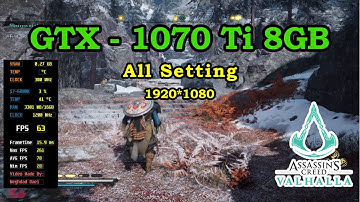 Assassins Creed Valhalla GTX 1070 TI 8GB All Setting FPS & Gameplay
