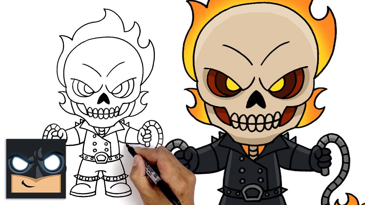 Desenhando o Motoqueiro Fantasma - (Drawing Ghost Rider) - HQ ART #3 