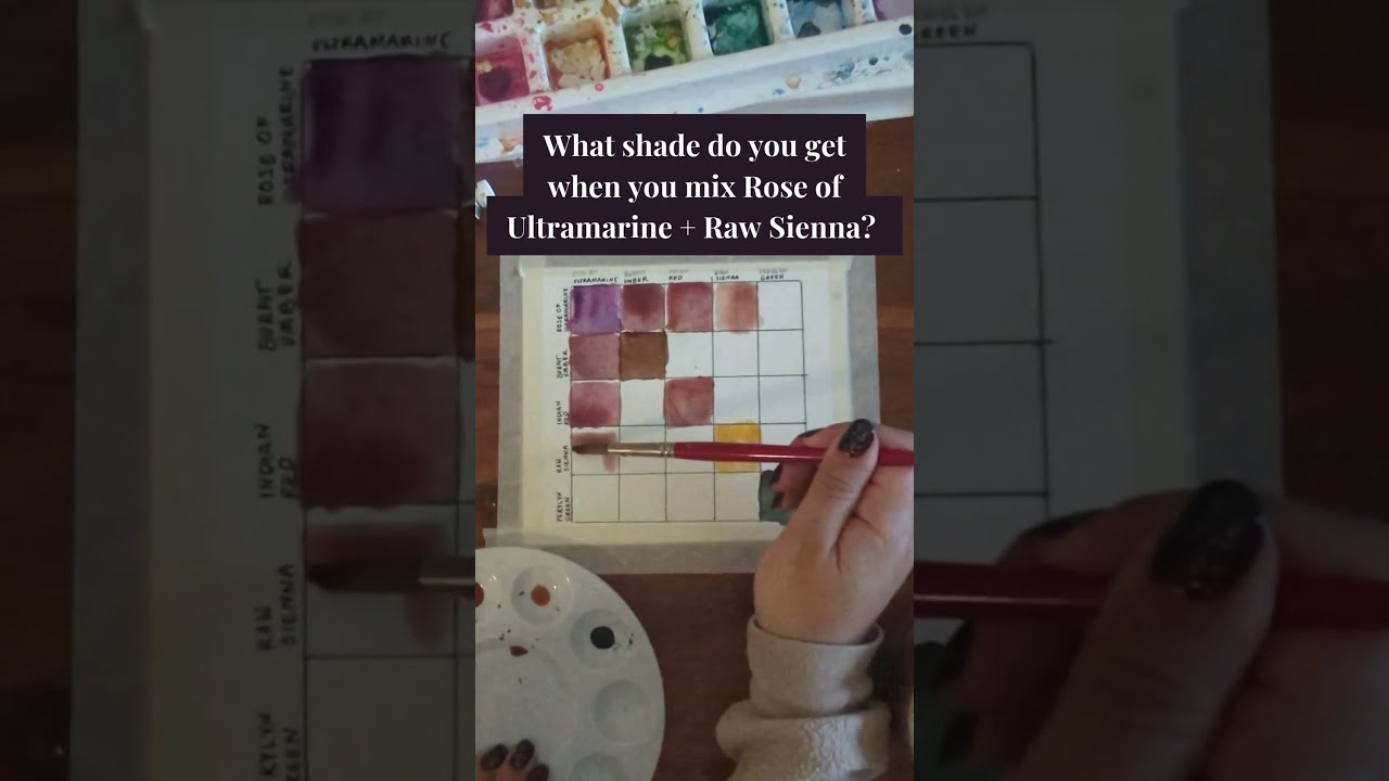 NEW Color Rose Of Ultramarine And Raw Sienna Watercolorpaint Colorpalette