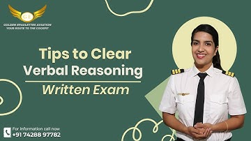 Tips to Clear Cadet Pilot Program Verbal Reasoning | Written Exam | Golden Epaulettes Aviation