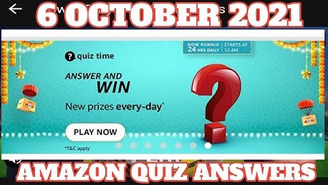 Amazon Quiz Answers Today|Daily Quiz Time| 6 OCTOBER|Amazon Funzone Quiz Time Answers