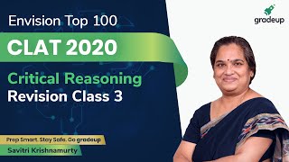 CLAT 2020 | Revision Class 3 | Critical Reasoning | Law Entrance Exam | Savitri Ma'am | Gradeup