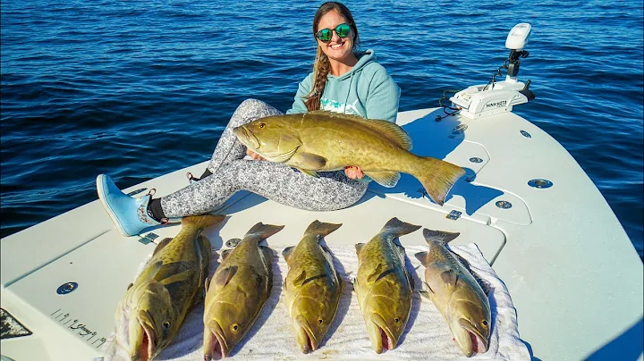 EASY BIG Grouper LIMITS! Catch, Clean & Cook! Crys...