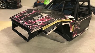 Project MST CMX Capra  --  Tamiya Jeep Wrangler Body adjust on the Cage