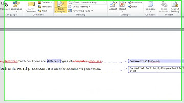 Microsoft Word in Pashto Lecture # 20   comments track changes compare in ms word in pashto