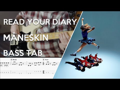 Måneskin - READ YOUR DIARY // Bass Cover // Play Along Tabs and Notation