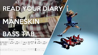 Måneskin - READ YOUR DIARY // Bass Cover // Play Along Tabs and Notation