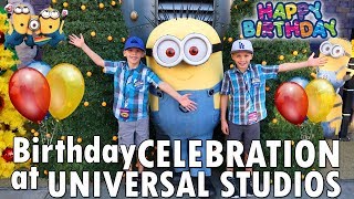 twins birthday at universal studios