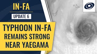 Typhoon In-fa remains strong near Yaegama