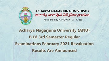 ANU B.Ed 3rd Semester Exams February 2021 Revaluation Results