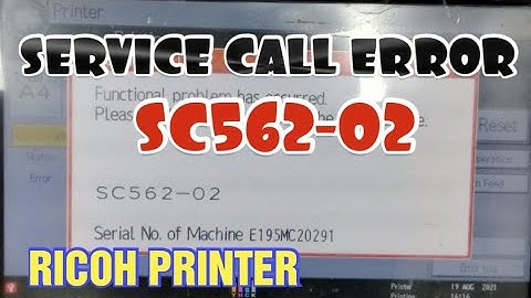 MPC6003SP SERVICE CALLS SC562-02 OF RICOH PRINTER ||DTECH TV