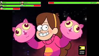 Dipper,Mabel,Soos vs Bill Cipher with healthbars