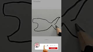 Draw Piranha In Just 20 Seconds || Easy Step | #shorts #viral #fish #piranha