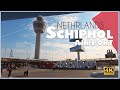 Walking tour in schiphol airport ams  arrival and departure terminals  4k