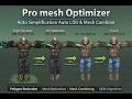 Demo character polygon optimization in unity editor