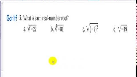 Algebra 2   6-1 Roots and Radical Expressions part 2