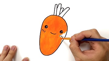 Draw a carrot and colour it ❤ Vẽ và tô màu củ cà rốt đáng yêu dễ thương