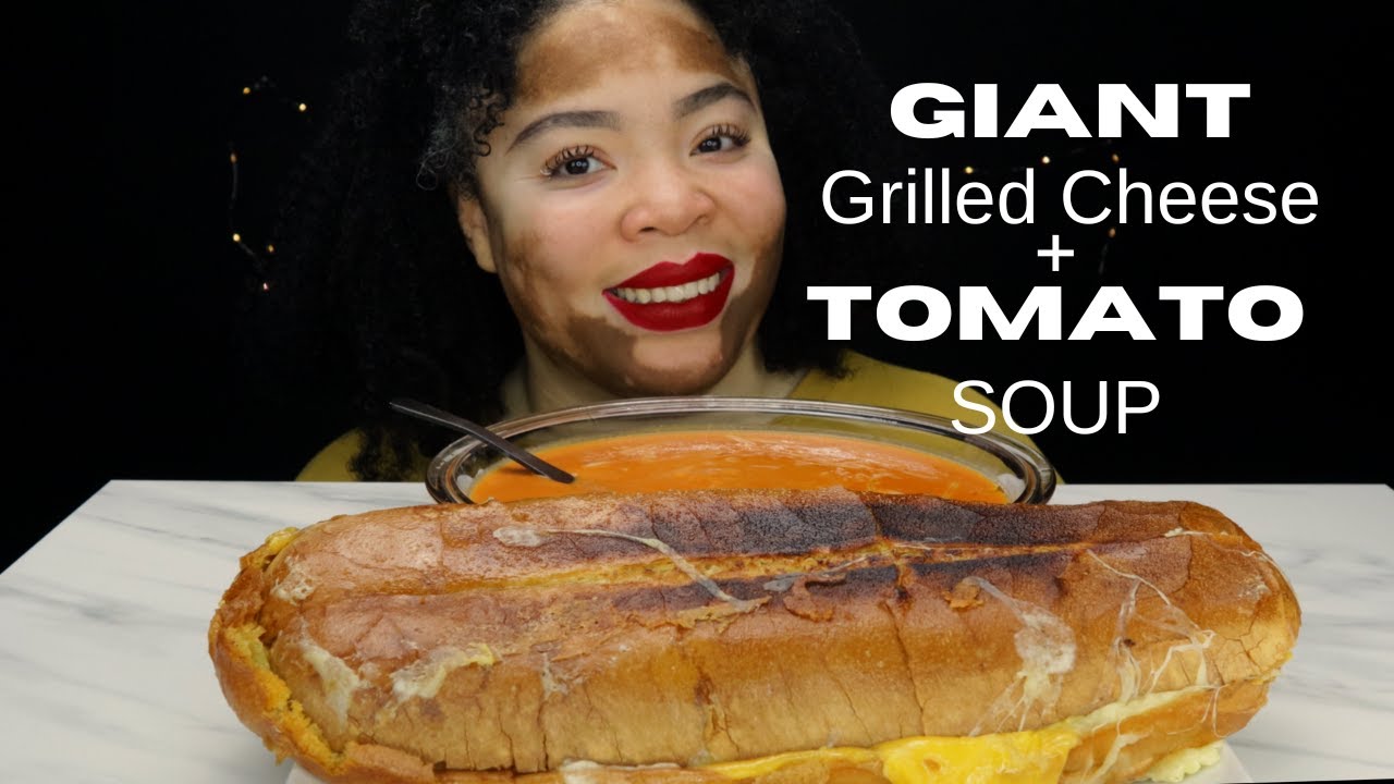 [ASMR] Giant Grilled Cheese sandwich, tomato soup (soft sounds) | Mmm ASMR
