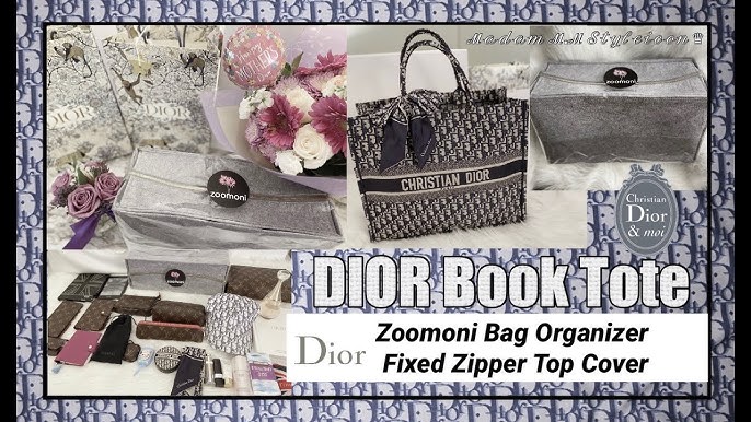 Small Dior Book Tote VS. Louis Vuitton Neverfull MM - What Fits, Dimensions,  Zoomoni Bag Organizers 
