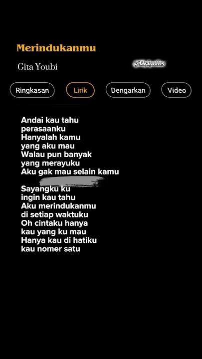 Lirik Lagu Merindukanmu - Gita Youbi.mp #lirikgoogle #liriklaguviral #liriklagu #karaoke #lirik