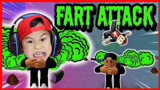 Funny FART Game vs Daddy! Let's Play Fart Attack Roblox! Kids Gameplay!