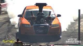 TWIN TURBO & SUPERCHARGED AUDI BURNOUT AT NARROGIN REVHEADS