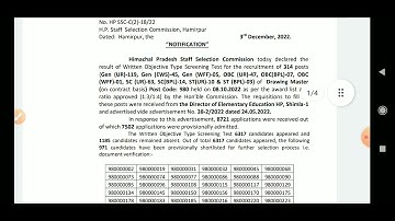 HPSSC Drawing Master Screening Test Result